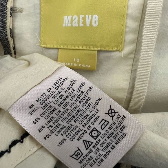 Anthropologie Maeve Changing Stripes Dress Cream| Womens size 10 - Picture 6 of 7